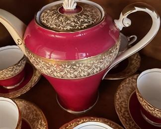 Vintage Aynsley Bone China Tea Set Gold Overlay