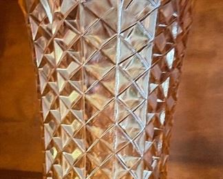 Vintage Fenton Iridescent Vase Diamond Marigold