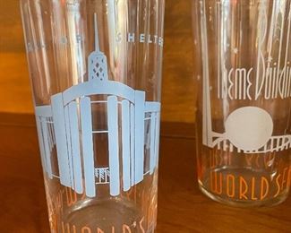 Vintage Assorted Worlds Fair Drinking Glasses States