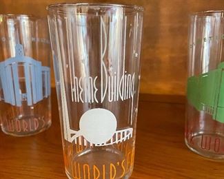 Vintage Assorted Worlds Fair Drinking Glasses States
