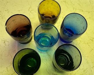 Vintage Etched Shot Glasses