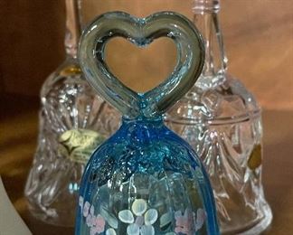 Assorted Fenton Hand Painted & Crystal Dinner Bells