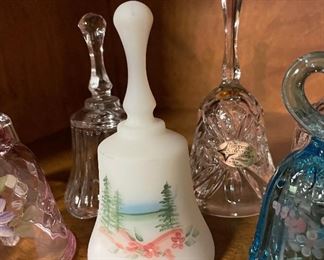 Assorted Fenton Hand Painted & Crystal Dinner Bells