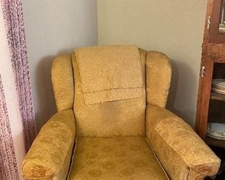 Gold Oversized Brocade Arm Chair