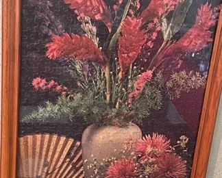 Framed Vintage Puzzle of Torch Ginger Hawaii Print