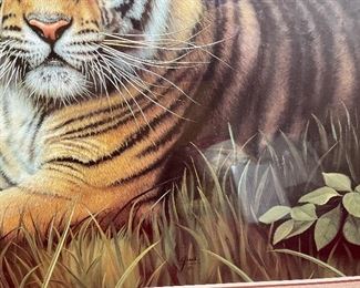 Framed & Signed "Tiger" Print in Brush by Qua Lemonds