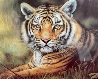 Framed & Signed "Tiger" Print in Brush by Qua Lemonds