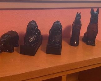 Full Size Burnett's Headboard & Nightstand, Vintage Assorted Avon Bottles