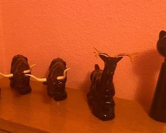 Full Size Burnett's Headboard & Nightstand, Vintage Assorted Avon Bottles