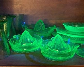 Assorted Depression Uranium Glassware