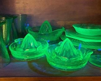 Assorted Depression Uranium Glassware