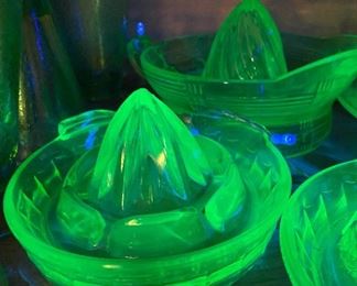 Assorted Depression Uranium Glassware