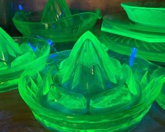 Assorted Depression Uranium Glassware