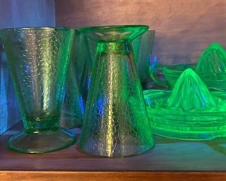 Assorted Depression Uranium Glassware
