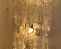 Vintage Capice Shell Four Tier Hanging Lamp