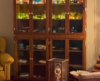 Large White Coral, Vase, Geisha Girl Encased, Cabinet of Collectibles