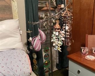 Assorted Hand Crafted & Sea Shells Hanging Chimes, Hand Crafted Desk, Office Supplies, Full Size Bed