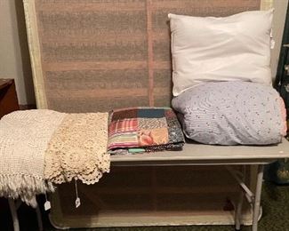 Assorted Hand Crafted & Sea Shells Hanging Chimes, Full Size Bed, Comforters 