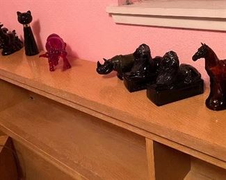 Full Size Burnett's Headboard & Nightstand, Vintage Assorted Avon Bottles