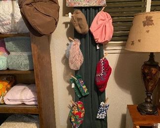 Assorted Linen, Bedding, Assorted Hats, Reproduction Lamp, Shredder