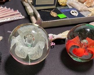 Assorted Fine & Costume Jewelry, Glass Paperweight