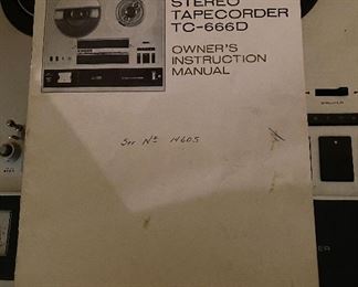 Sony Stereo Reel to Reel Tapecorder Player Booklet