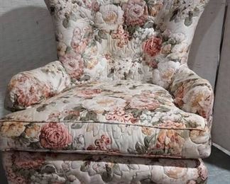 Lovely Floral Highland House of Hickory Wingback Chair