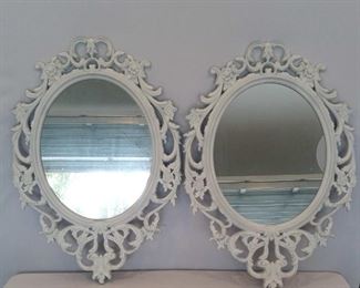 2 White Decorative Mirrors