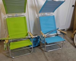 Brand New Beach Chairs And A Cooler Bag