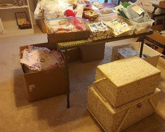 Sampling of Fabric, Sewing Boxes