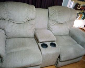 1.Neutral colored love seat perfect for living room or family room . It is a light beige color not grey. $150