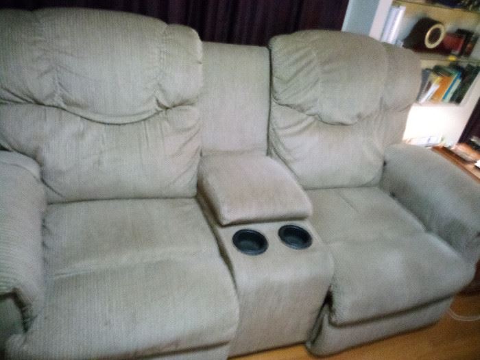 1.Neutral colored love seat perfect for living room or family room . It is a light beige color not grey. $150