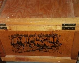 12.NICE BOX WITH DEER PICTURE ON IT. ALL WOOD $45