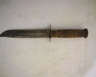 102. KABAR US NAVY LEATHER HANDLE $125