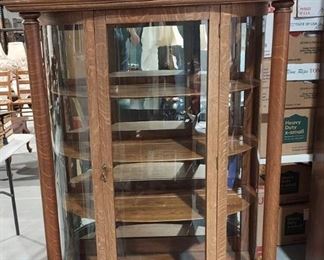 Curved Possible Oak Curio Cabinet