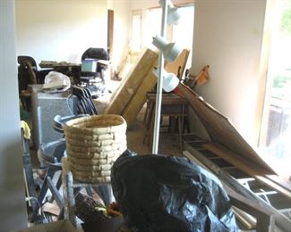 Chairs, Lamps, Construction Supplies