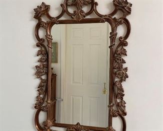 Openwork Wood Mirror
