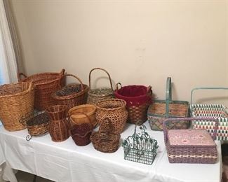 Wicker Basket Assortment/Sewing Box