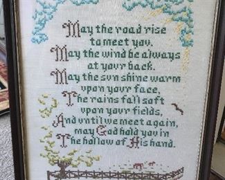Cross Stitched Framed Wall Art