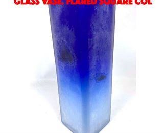 Lot 24 Signed CENEDESE Scavo Art Glass Vase. Flared square col