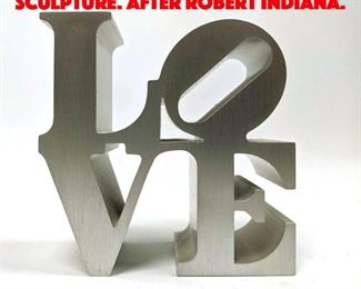 Lot 29 Silver Tone Mini LOVE Sculpture. After Robert Indiana.