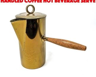 Lot 32 Modernist Brass, Wood Handled Coffee Hot Beverage Serve