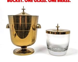 Lot 46 TOMMI PARZINGER Brass Ice Bucket. One Glass. One Brass.
