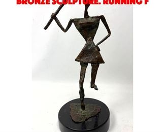 Lot 50 Modernist Primitive Figural Bronze Sculpture. Running f