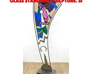 Lot 64 Industrial Artisan Stained Glass Standing Sculpture. Si