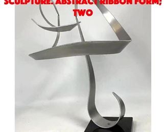 Lot 66 Kinetic Modernist Sculpture. Abstract Ribbon form two 