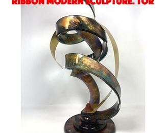 Lot 70 SHLOMI HAZIZA Lucite Metal Ribbon Modern Sculpture. Tor