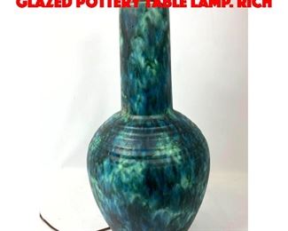 Lot 79 Italian Modernist style Glazed Pottery Table Lamp. Rich