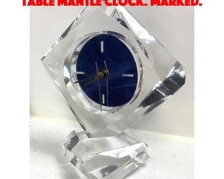 Lot 81 COSMO QUARTZ Lucite Frame Table Mantle Clock. Marked. 