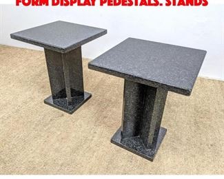 Lot 84 Pr Dark Granite Stone X Form Display Pedestals. Stands
